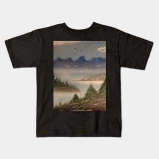 Mountain river pines Kids T-Shirt